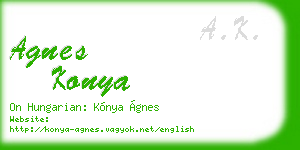 agnes konya business card