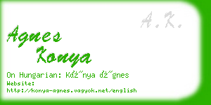 agnes konya business card